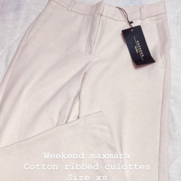 Weekend maxmara cream cotton ribbed culottes - Picture 1 of 2